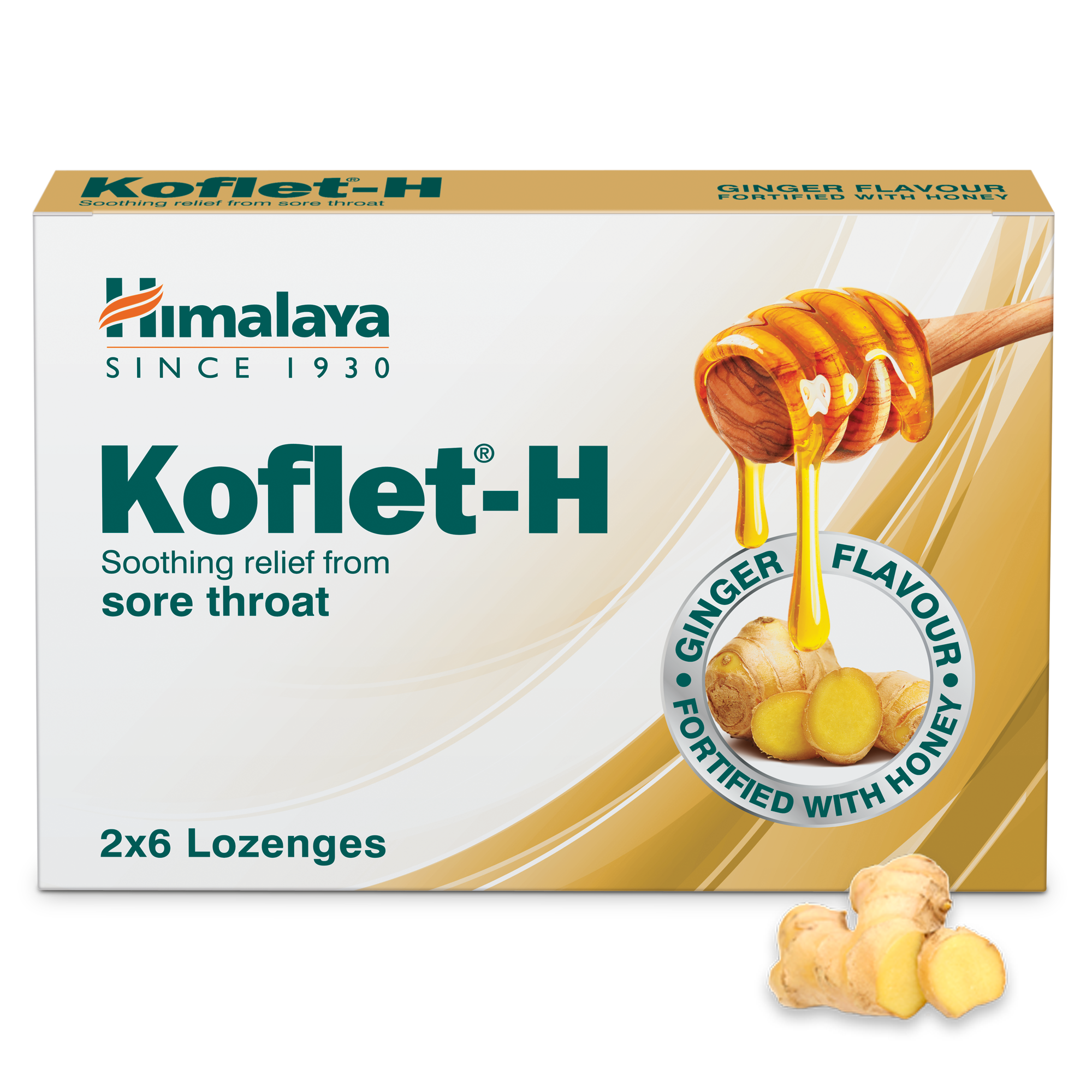 Himalaya Koflet H Lozenges Ginger 12's - Relief from Sore Throat