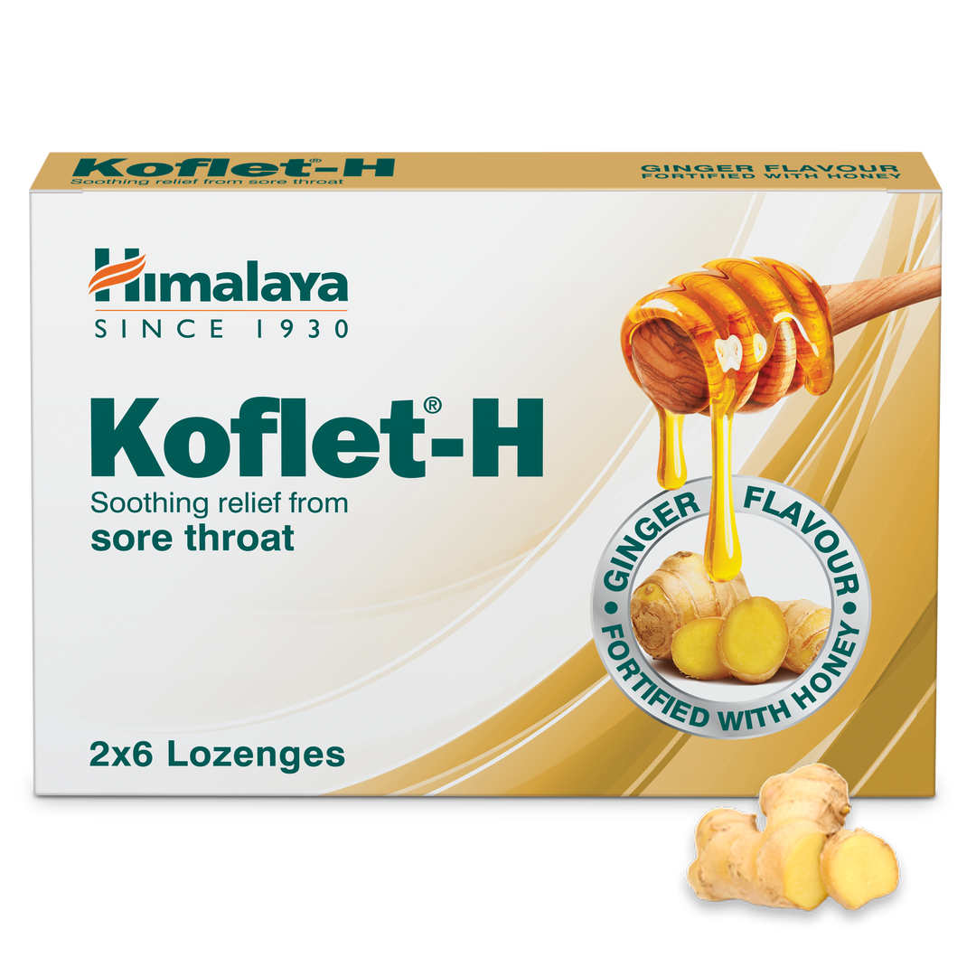 Himalaya Koflet H Lozenges Ginger 12's - Relief from Sore Throat